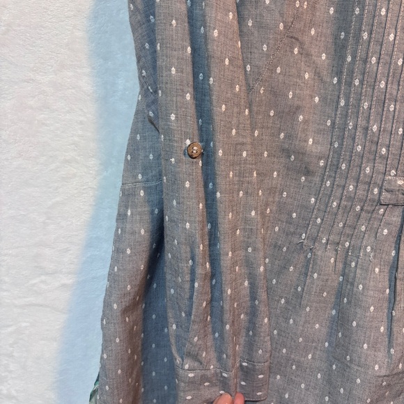 John Mark Blouse Tunic Embroidery Back Floral Pink Turquoise side pockets Medium - Picture 4 of 10